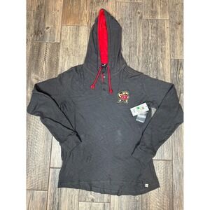 Colosseum Maryland Terrapins Hoodie Men's M Gray Red‎ Thermal Button Pullover